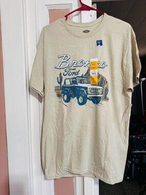 Ford Bronco Graphic Tee Cream with Blue and Brown Print